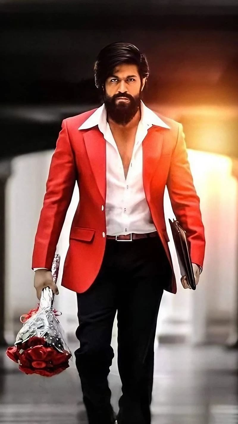 K G F Movie, Yash With Flowers In Hand, kgf yash, indian actor, HD phone wallpaper