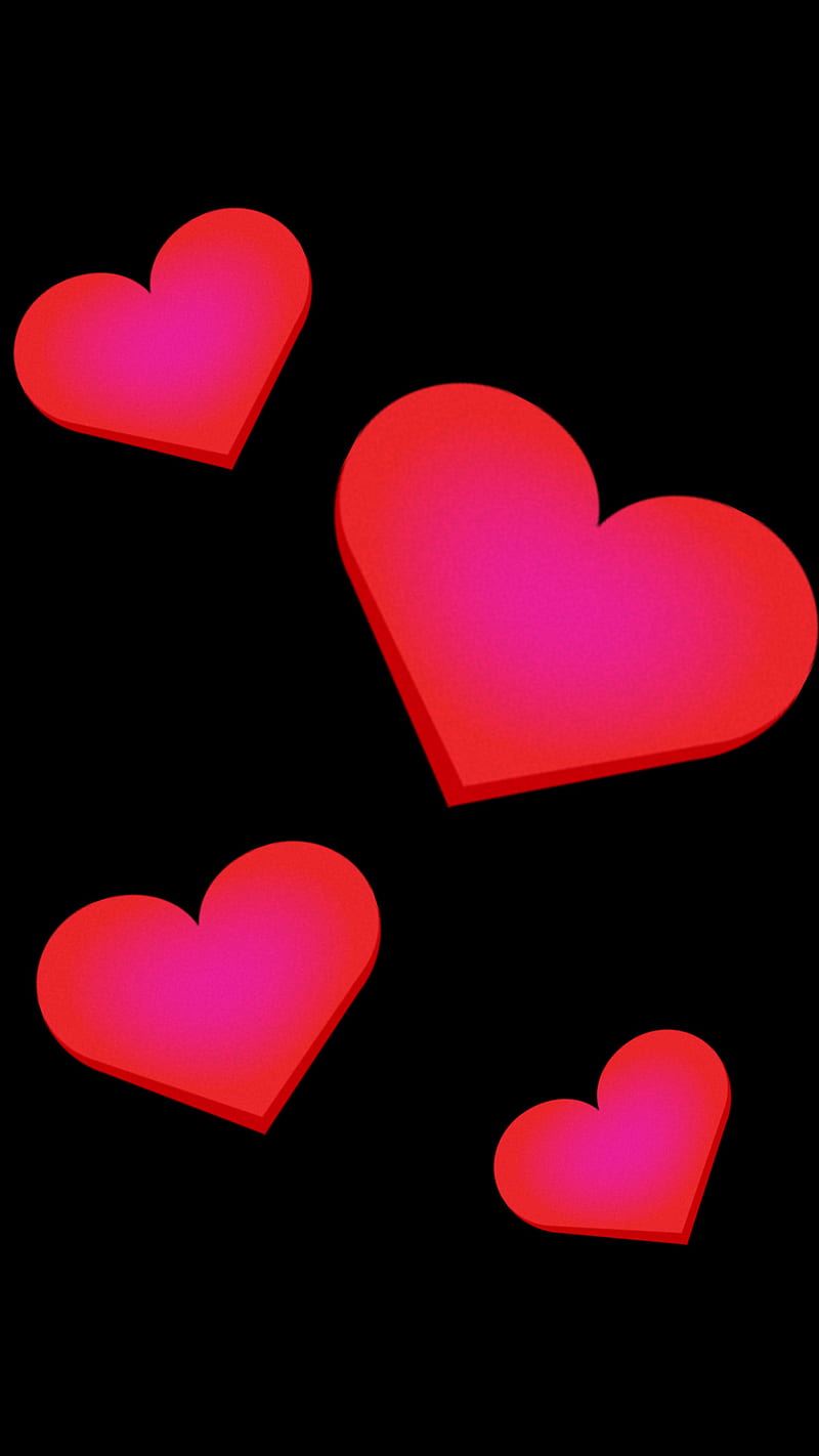 Corazones, negro, corazón, amor, rojo, Fondo de pantalla de teléfono HD |  Peakpx