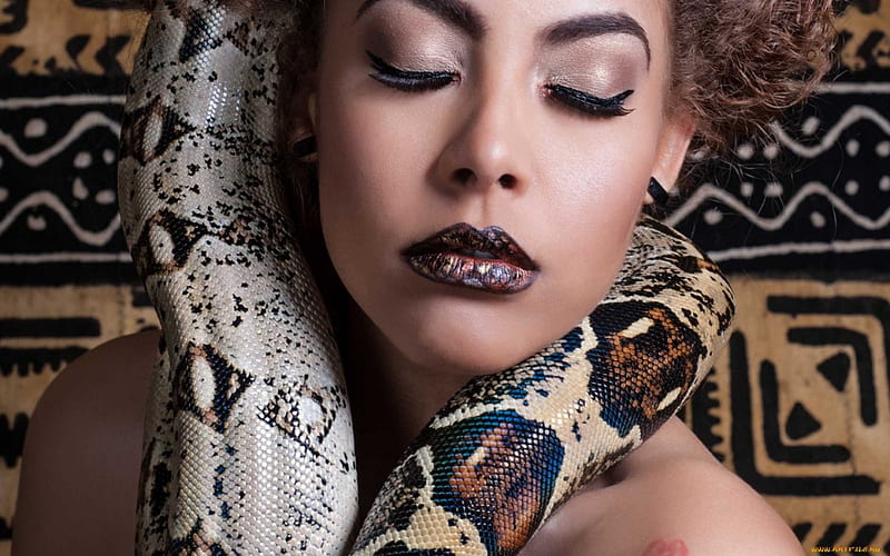 HD wallpaper model pose makeup snake