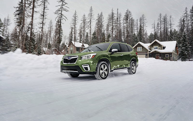 Subaru, Subaru Forester, Green Car, SUV, Snow, Winter, HD wallpaper