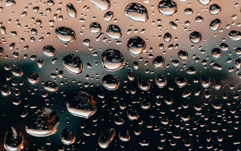 water drops on glass, background with water drops, glass texture, rain outside the window, water drops, HD wallpaper