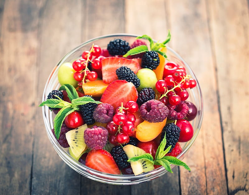 Fruits, berry, food, salad, HD wallpaper