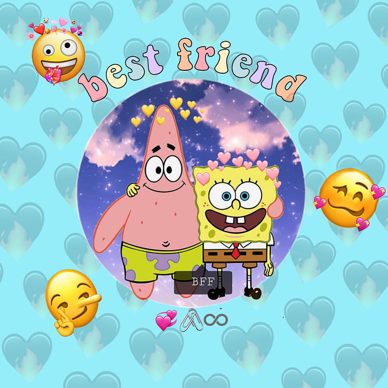 Spongie and pattie, bff, friends, happy, patrick, spongebob, HD phone wallpaper