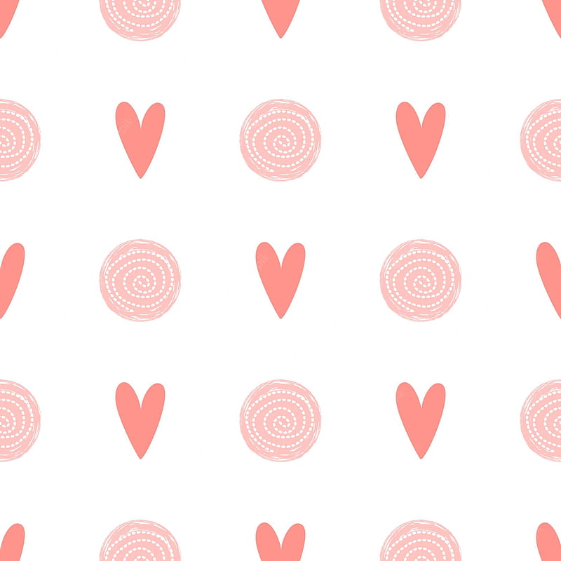Premium Vector. Pink dot pattern heart love seamless background baby girl simple birtay template cute fabric design vector illustration abstract girly polka dot ornament for wrap pink white colors, HD phone wallpaper
