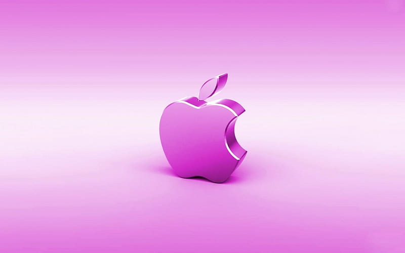 Pink Apple, apple, shop, iphone, mac, desenho, sign, bonito, computer, color, pink, HD wallpaper
