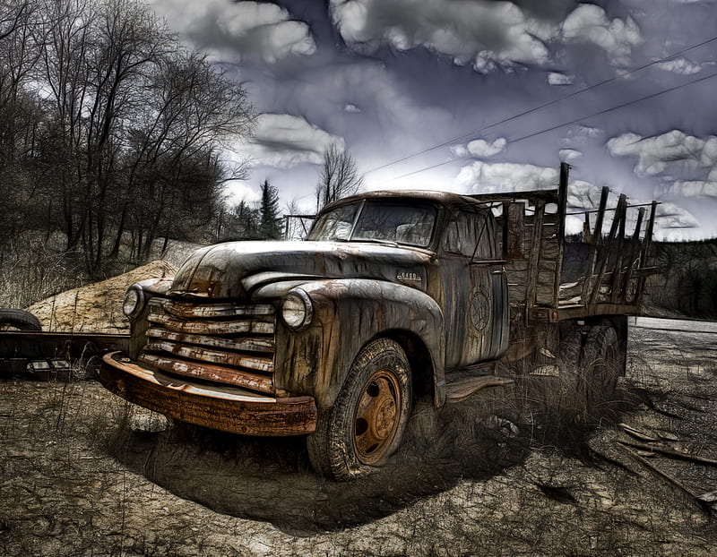 Forgotten Dreams, carros, auto, truck, old truck, HD wallpaper