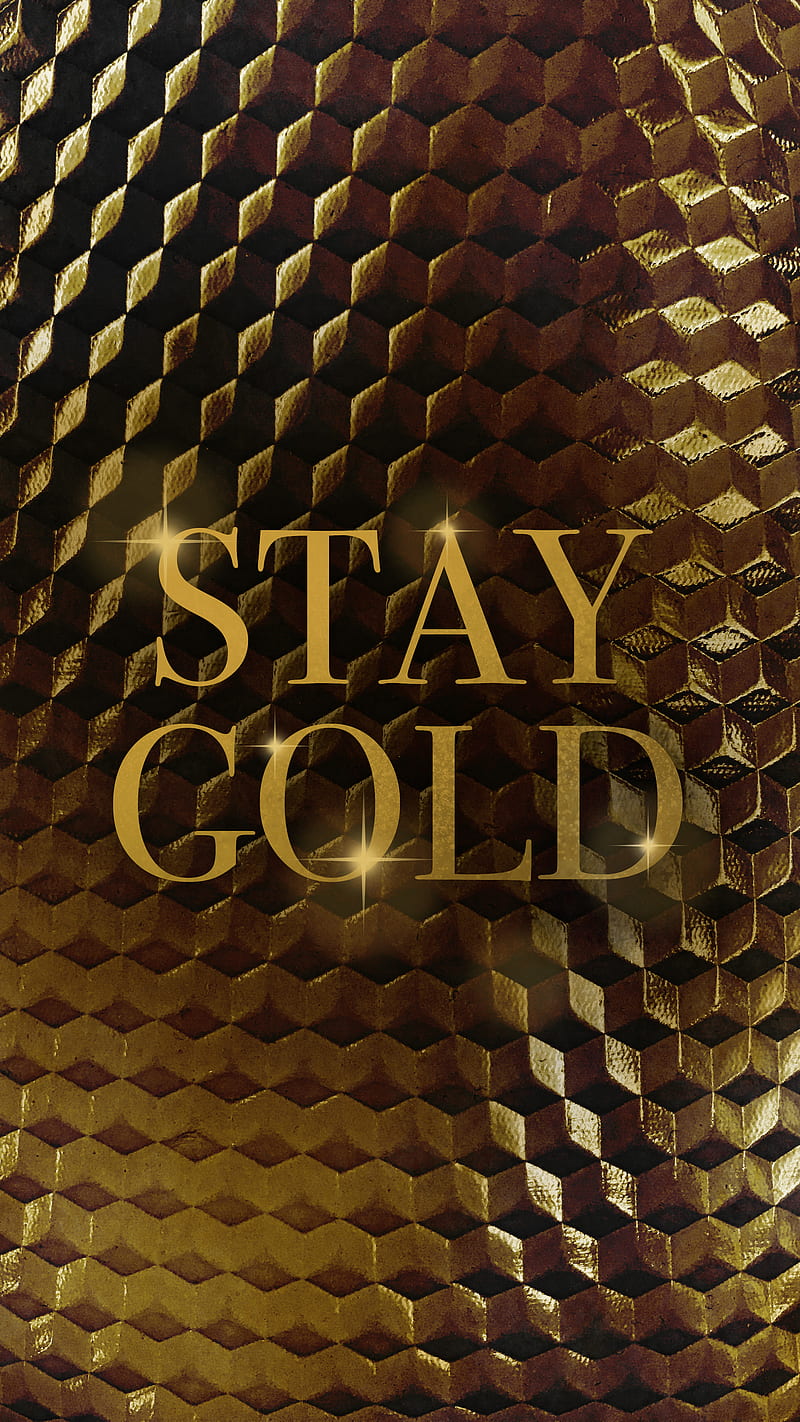 Stay Gold, bling, classy, clean, cubes, expensive, flashy, gold, hexagons, money, pattern, rich, simple, stay, texture, HD phone wallpaper