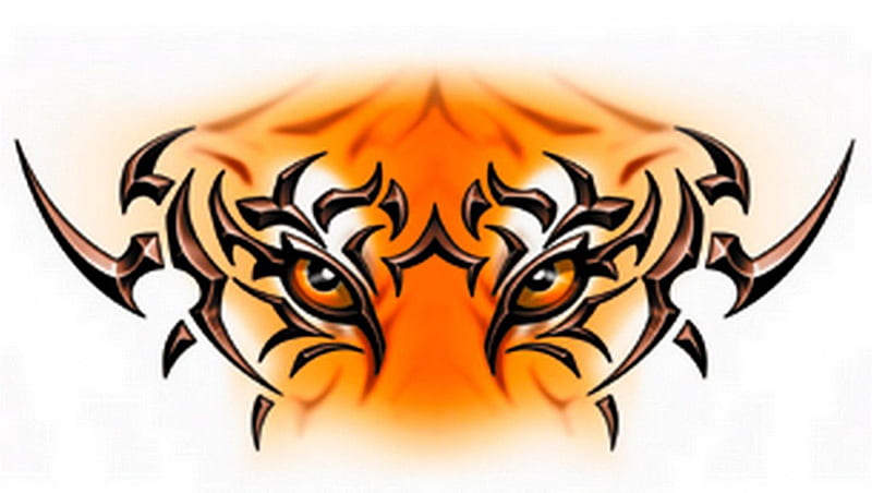 tiger tattoo, closeup, stencil, tiger, tattoo, HD wallpaper