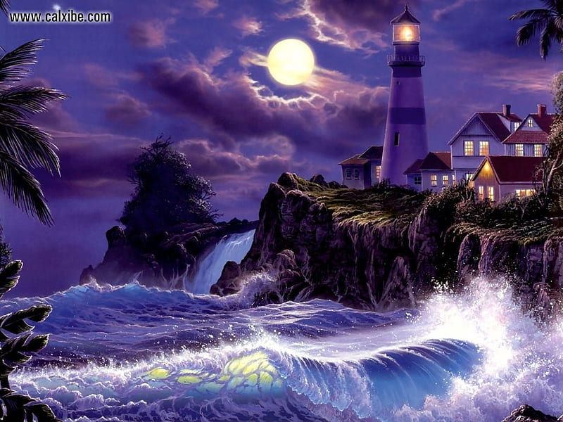 Christian Lassen - 'Moonlight Serenity', Art, Christian Lassen Artwork, Christian Lassen Art, Christian Lassen, Artwork, HD wallpaper