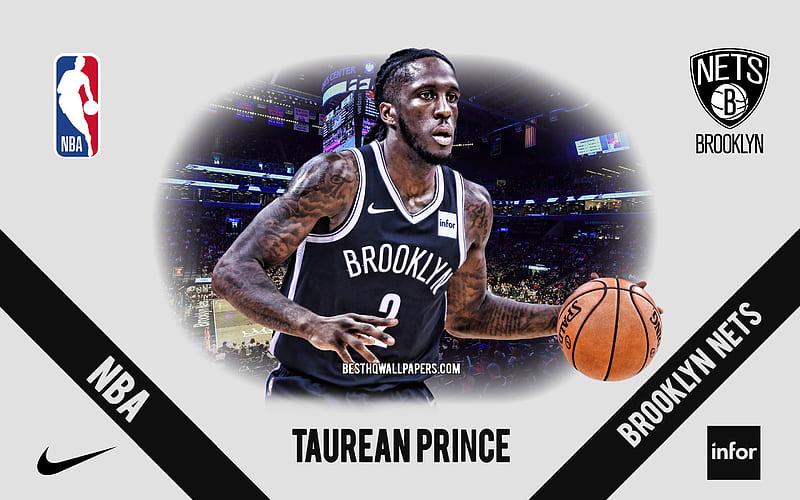 Taurean Prince, Brooklyn Nets, American Basketball Player, NBA, portrait, USA, basketball, Barclays Center, Brooklyn Nets logo, HD wallpaper