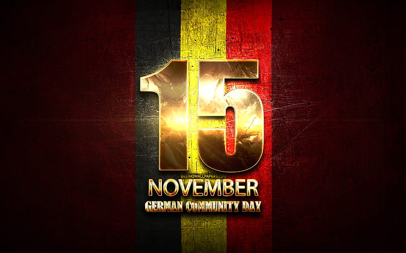 German Community Day, November 15, golden signs, Belgian national holidays, Belgium Public Holidays, Belgium, Europe, HD wallpaper