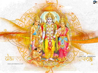 Ram Darbar (Sabha) Golden Zari Art Work Multicolor Poster Without Frame Big  (24 X 36 Inches) Religious Wall Decor : Amazon.in: Home & Kitchen