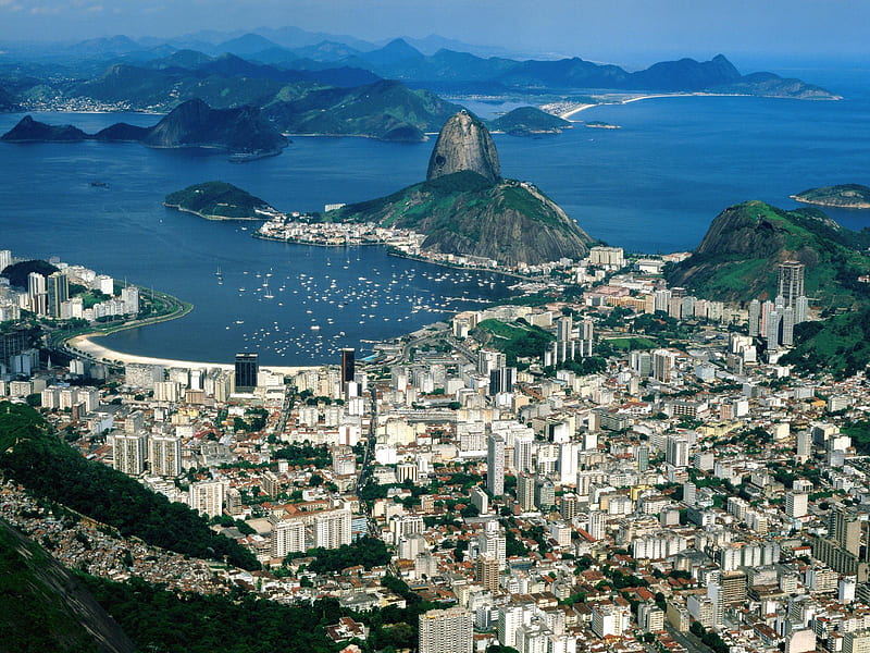 Rio, graphy, harbour, buildings, rio de janeiro, city-scape, abstract, HD wallpaper