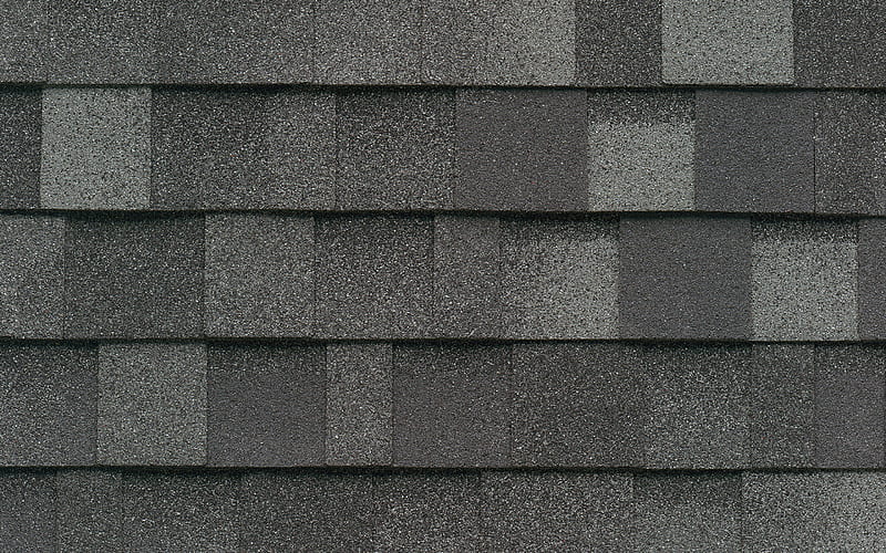 black soft tile texture, Soft bituminous tile texture, Roofing materials texture, roof tile texture, black squares background, HD wallpaper