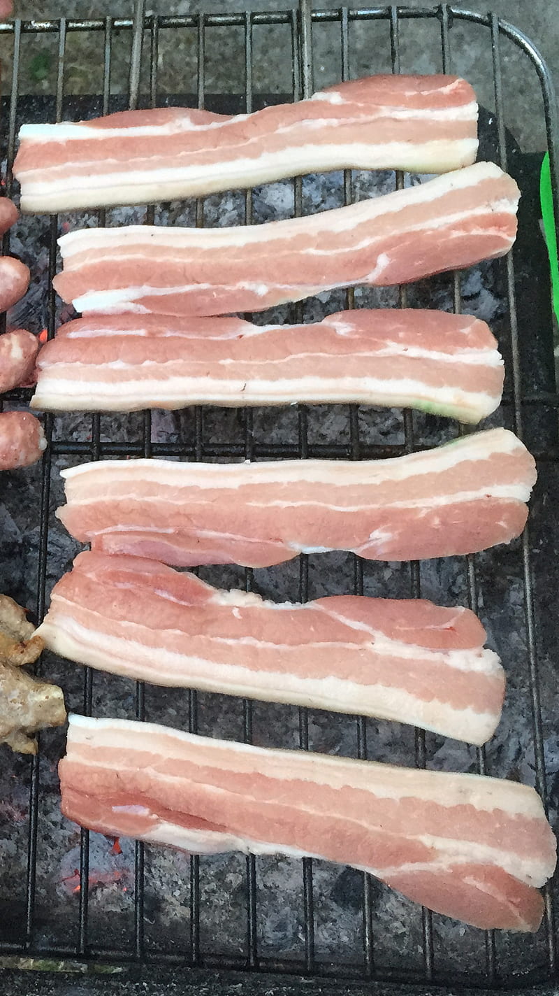 Bacon Barbecue, cochon, pig, porc, pornfood, HD phone wallpaper