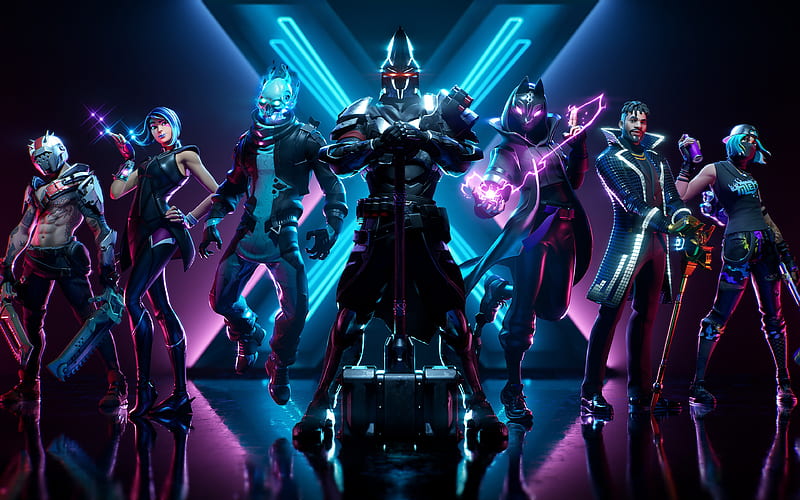 Fortnite, Season X, 2019 poster, promotional materials, all characters, new games, HD wallpaper