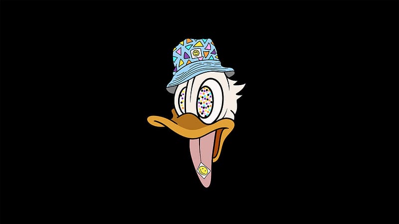 Donald Duck Oled, donald-duck, cartoons, dark, black, oled, artist, artwork, digital-art, HD wallpaper