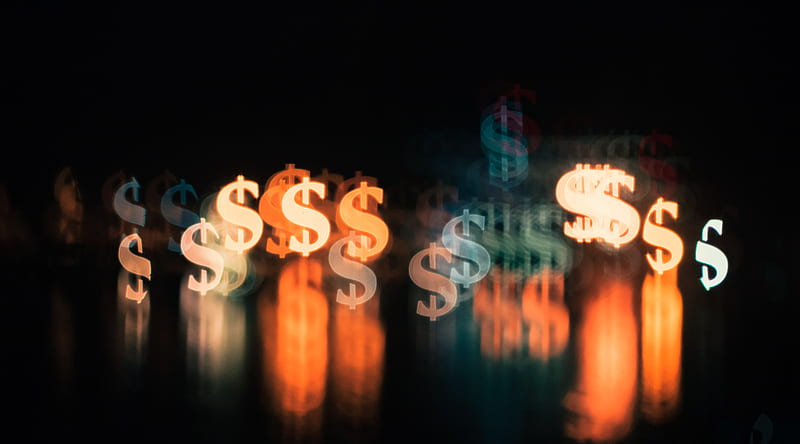 dollar, currencies, blurred, HD wallpaper