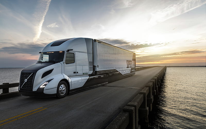 Volvo SuperTruck 2018 trucks, road, waggon, bridge, trucks, Volvo, HD wallpaper