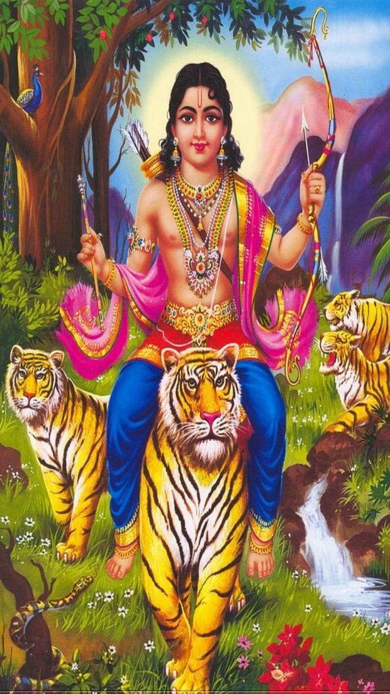 God, ayyappa swami tiger ride, ayyappan swami, HD phone wallpaper | Peakpx