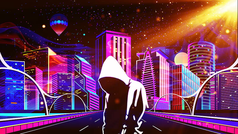 Scifi Neon Anonymus Future City , scifi, neon, artist, artwork, digital-art, , anonymus, HD wallpaper