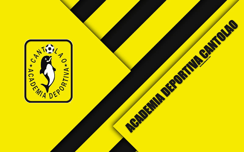 Academia Deportiva Cantolao logo, yellow abstraction, Peruvian football club, material design, Peruvian Primera Division, Callao, Peru, football, AD Cantolao, HD wallpaper