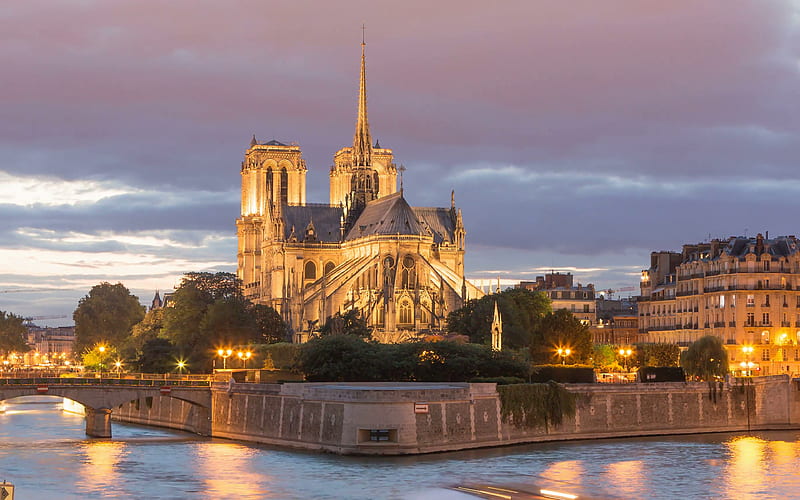 Notre-Dame de Paris, Notre-Dame Cathedral, Catholic Church Paris, France, HD wallpaper
