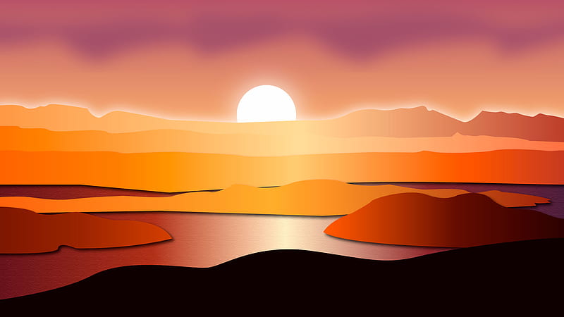 Sunset Digital Art, HD wallpaper