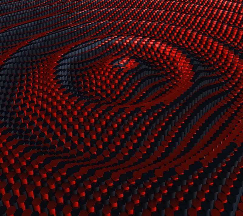 Hex Wave, 3d, abstract, hex, hexagon, ripple, wave, HD wallpaper