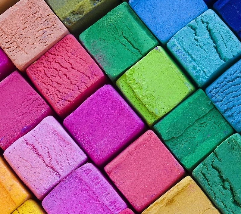Color Ices, colour, cube, food, ice, square, HD wallpaper