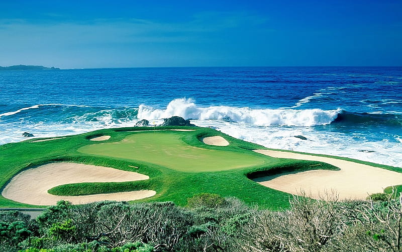 Ocean golf course . Ocean golf course stock, HD wallpaper