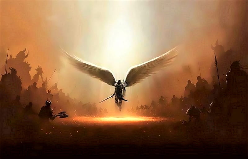 St. Michael the Archangel Defend Us in Battle, Good vs Evil, Michael, Saint, Archangel, HD wallpaper