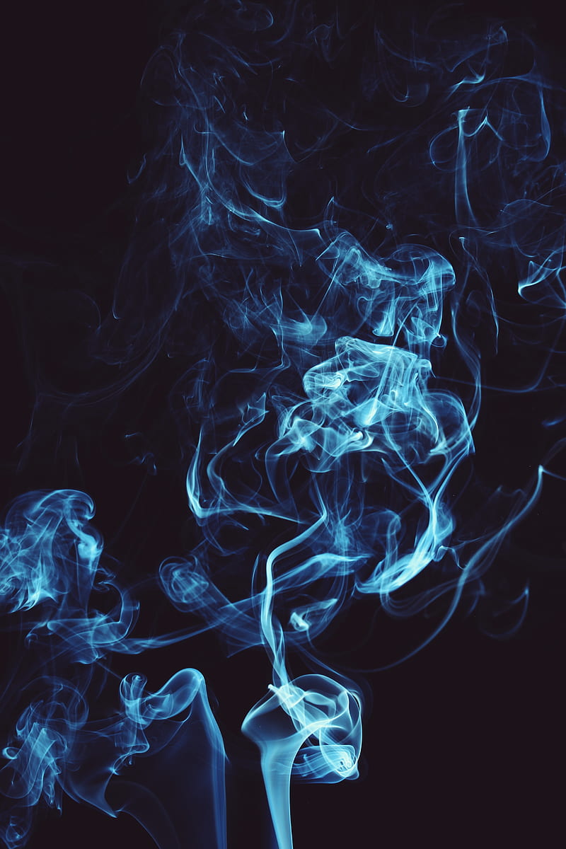smoke, clots, shroud, blue, dark, darkness, HD phone wallpaper