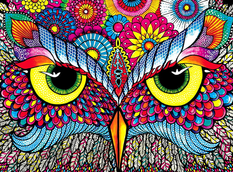 Owl Eyes F, art, texture, painting, wide screen, bonito, abstract, illustration, artwork, HD wallpaper