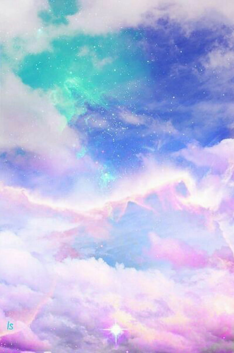 Pastel, clouds, kawaii, pastal, rainbow, HD phone wallpaper