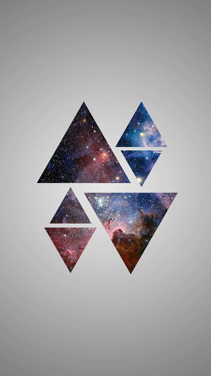 galaxy background with triangle