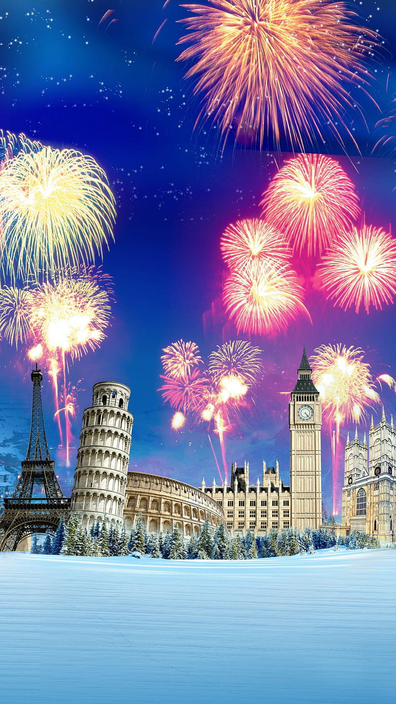 Fireworks, cities, england, fire, france, italy, work, HD phone wallpaper