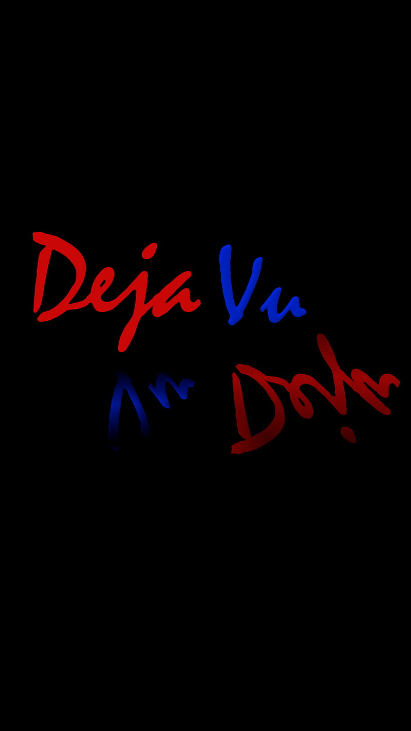 Deja Vu, #word #deja #vu #dejavu #black #red #blue, Satyasaw, HD phone wallpaper