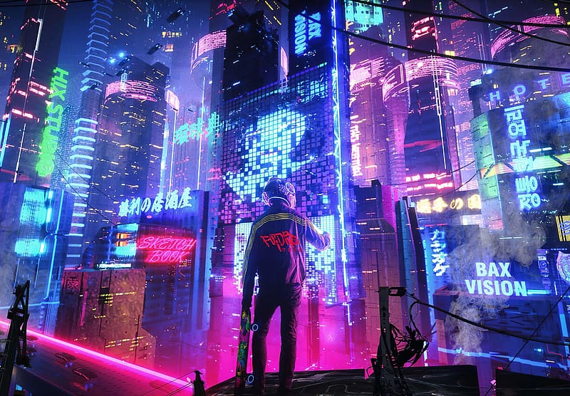 Night, City, Building, Cyberpunk, Sci Fi, Futuristic, HD wallpaper