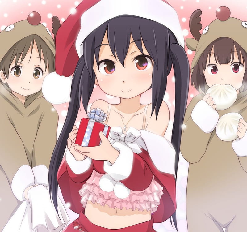 Nakano Azusa, cute, girls, nice, cristmas, HD wallpaper