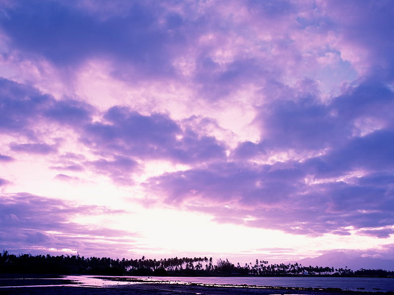 Sunset purple clouds, HD wallpaper