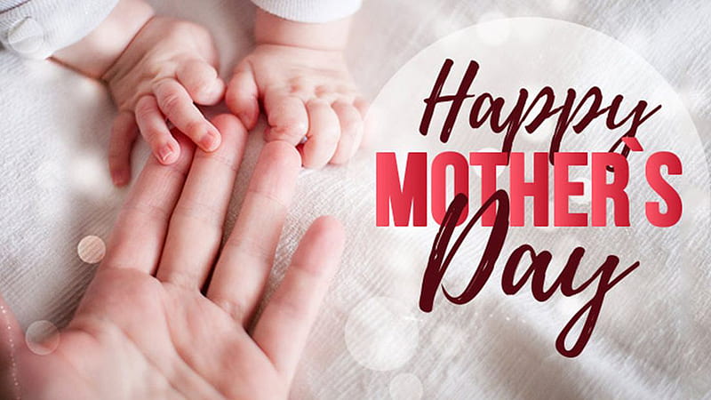Child And Mother's Hands Happy Mother's Day, HD wallpaper
