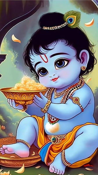 Cute Baby Krishna Drawing-saigonsouth.com.vn