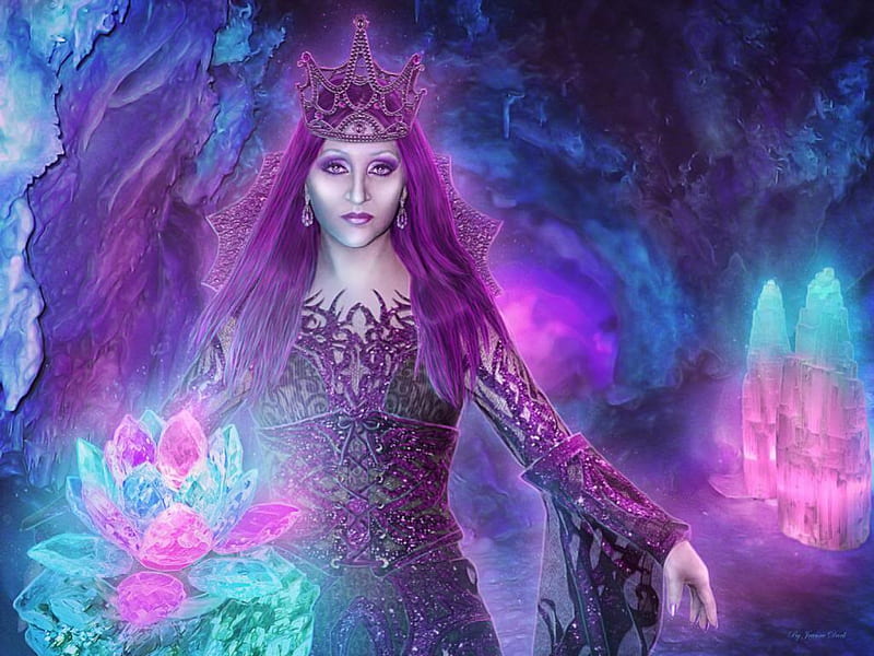 Crystals Queen Art Manipulation Magic Digital Art Abstract Softness Fantasy Hd 5888