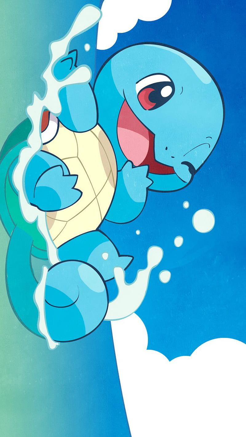 Squirtle, animation, pokemon, water, HD phone wallpaper
