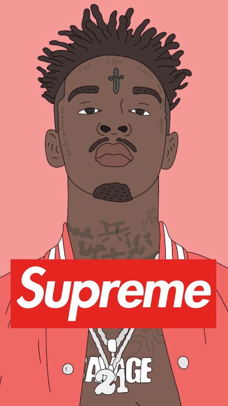 21 Supreme , 21 savage, rap, pde, HD phone wallpaper