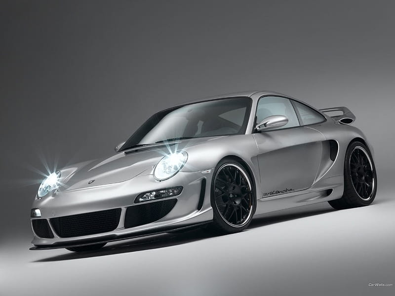 911 Turbo, alloys, silver, lights, HD wallpaper