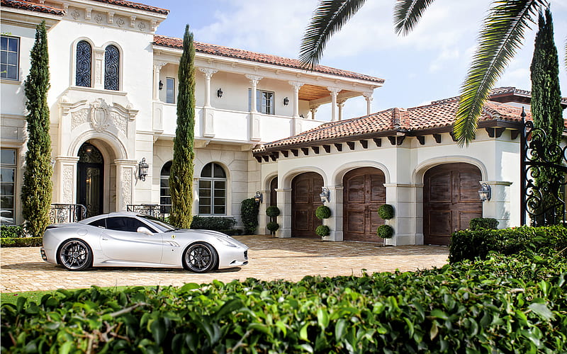 Ferrari, house, car, luxury, HD wallpaper | Peakpx