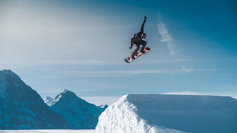snowboarder, snowboard, stunt, jump, extreme, HD wallpaper