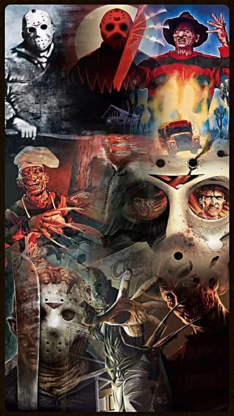 Jason VS Freddy, jason, freddy, scary, horror, halloween, HD phone wallpaper